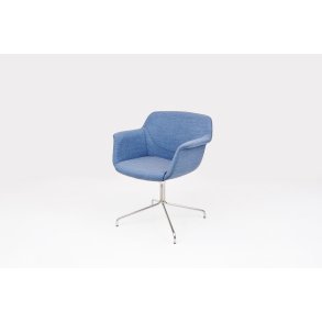 Smile - stol - 4 fod m/drej - stof Kvadrat Guest lysebl� / eller v�lg mellem 14 farver